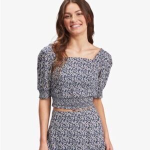 Roxy NWT Million‎ Waves Again Floral Off the Shoulder Blouse SIZE XL